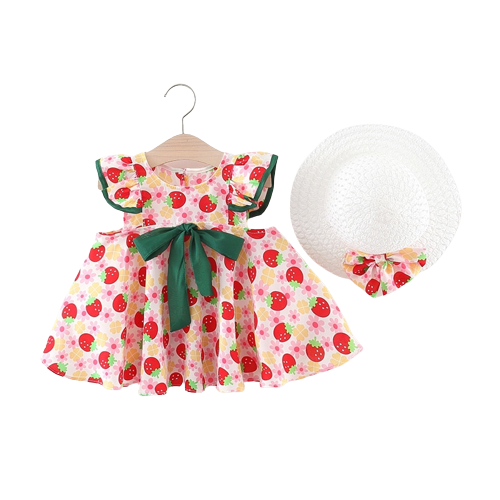 Sweet Strawberry Baby Girls' Summer Dresses Set