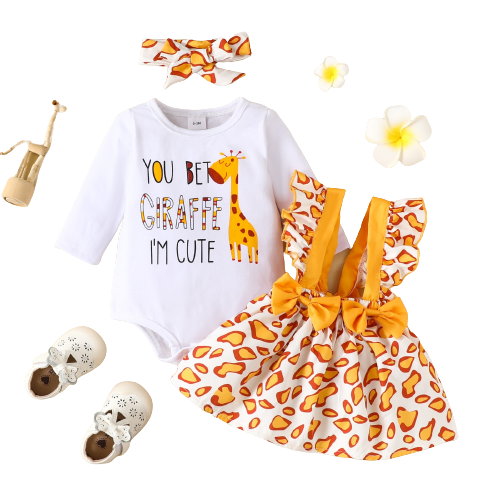 Adorable Fox and Elephant Costume Baby Girl Outfit Set for Parties and Playtime