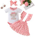 Adorable Fox and Elephant Baby Girl Outfit Set