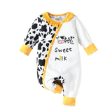 Adorable Cartoon Cow Rompers for Baby Girls