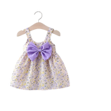 Sweet Floral Bow Beach Baby Girl Dress