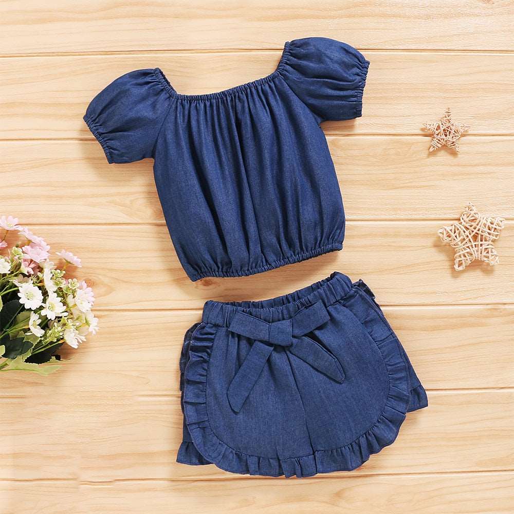 1-3Y Children Fashion Denim Suit for Baby Girl Clothes