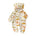 Bear Ear Hooded Zip Baby Jumpsuit – Cream Dinosaur