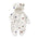 Bear Ear Hooded Zip Baby Jumpsuit – Cream Terrazzo