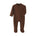 Cotton Zip Baby Jumpsuit with Feet & Pocket – Brown
