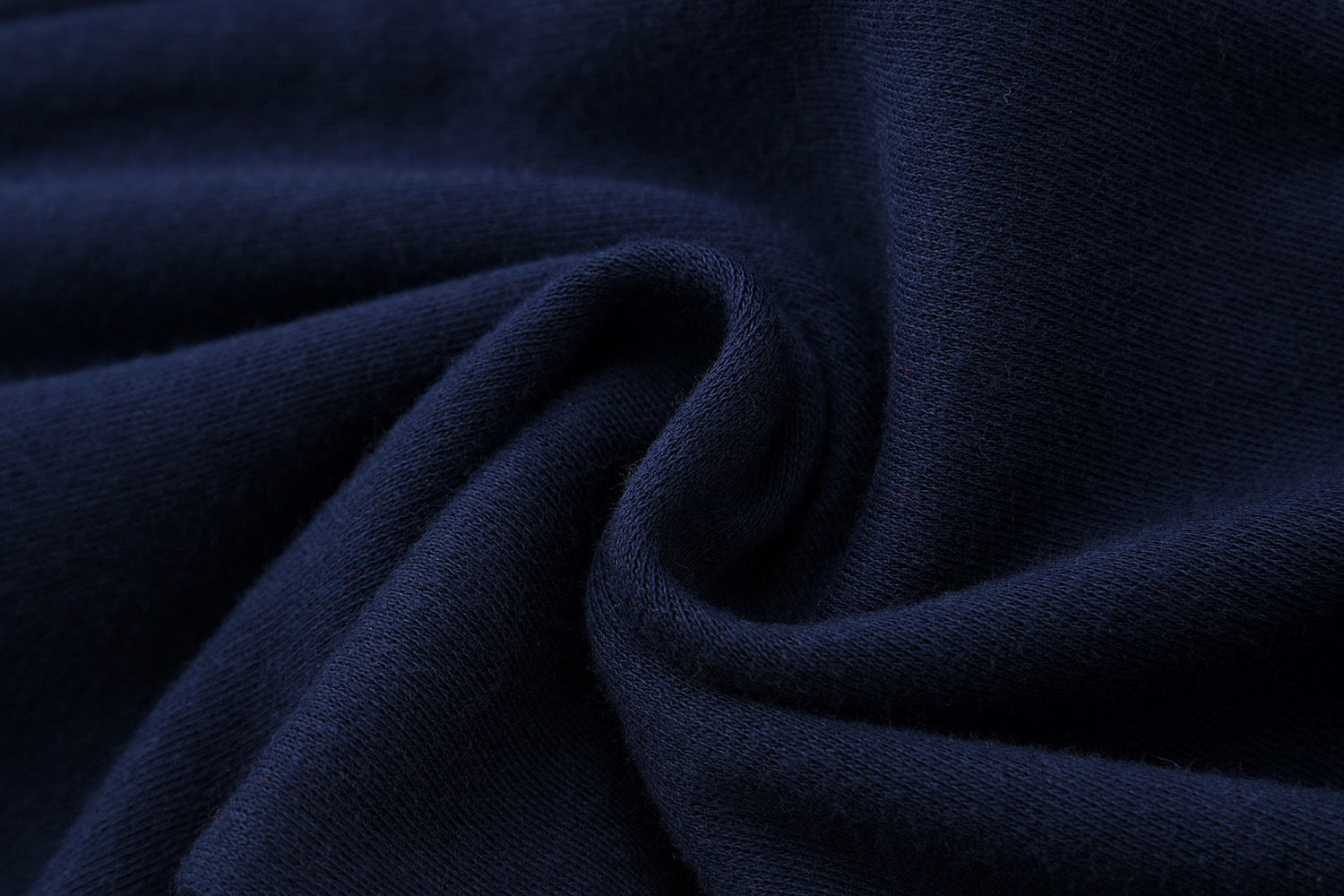 Close-up of the navy cotton knit