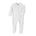 Cotton Zip Baby Jumpsuit with Feet & Pocket – White