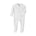 Cotton Zip Baby Jumpsuit with Feet & Pocket – White
