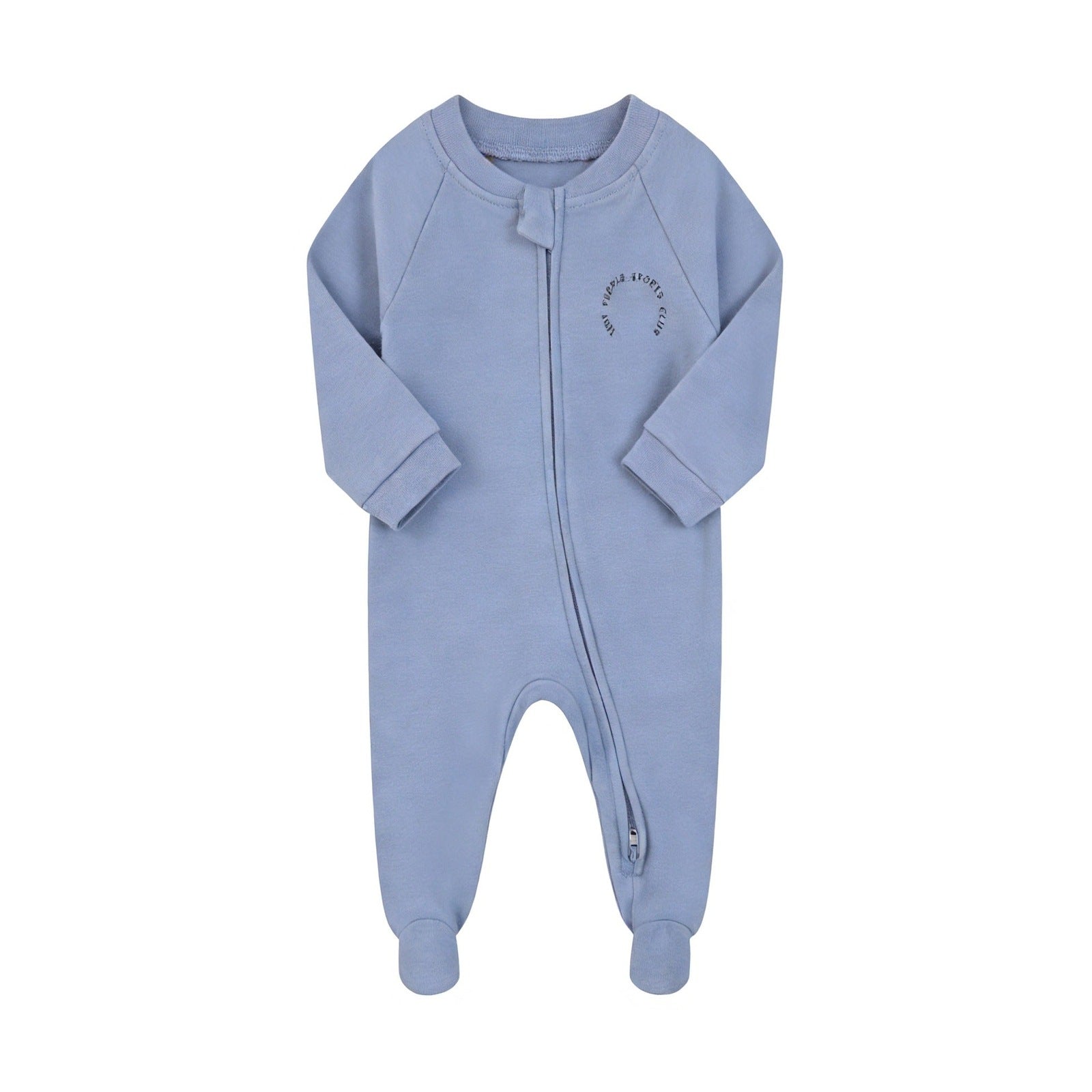 Cotton Zip Baby Jumpsuit with Feet – Blue Sports Club