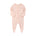 Cotton Zip Baby Jumpsuit with Feet – Pink Bow