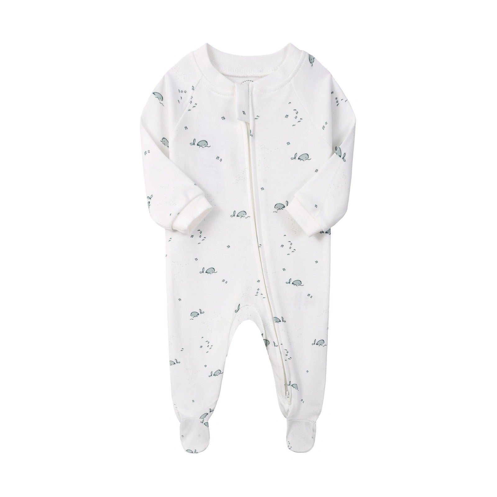Cotton Zip Baby Jumpsuit with Feet – White Whale
