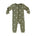Ribbed Two-Way Zip Baby Jumpsuit – Olive Birds