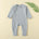 Ribbed Zip Baby Jumpsuit with Fold-Over Cuffs – Grey Blue