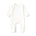 Ribbed Zip Baby Jumpsuit with Fold-Over Cuffs – White