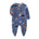 Zip Baby Jumpsuit with Feet & Fold-Over Cuffs – Blue Dinosaur