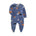 Zip Baby Jumpsuit with Feet & Fold-Over Cuffs – Blue Dinosaur