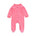 Jersey Zip Baby Jumpsuit with Feet – Coral Pink Flower