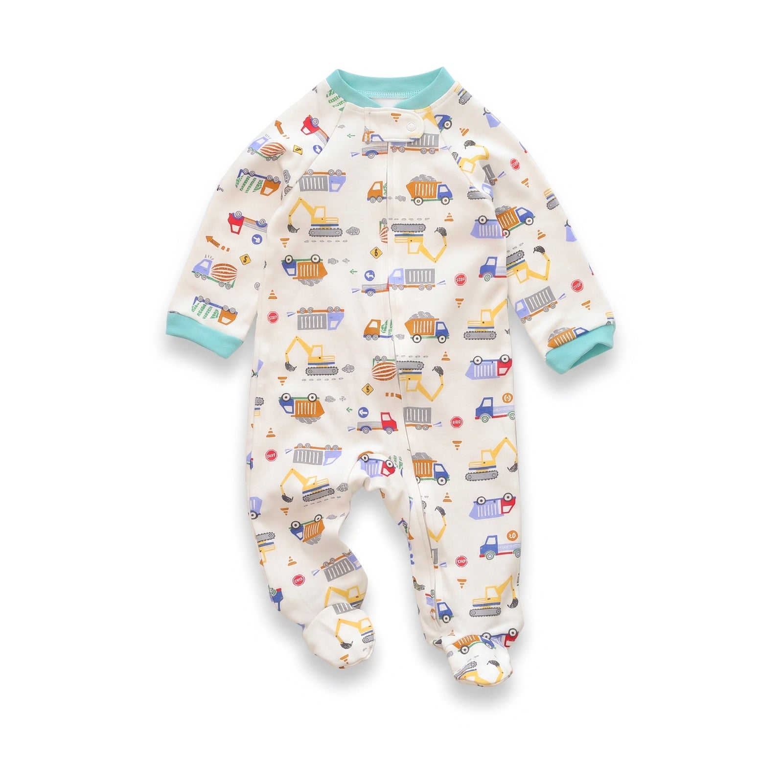 Jersey Zip Baby Jumpsuit with Feet – Cream Digger