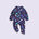 Jersey Zip Baby Jumpsuit with Feet – Navy Dinosaur