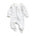 Jersey Zip Baby Jumpsuit with Feet – White Navy Polka Dot