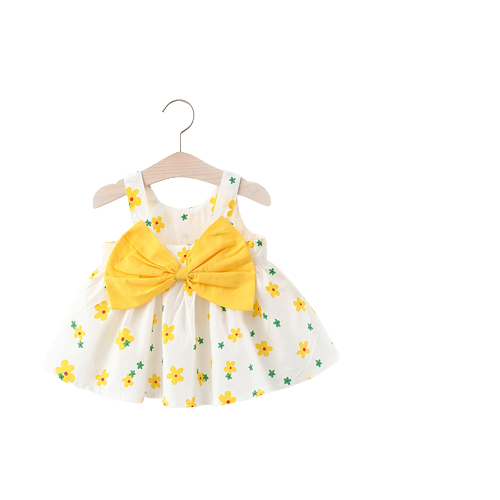 Stylish and Cute Print Bow Suspender Dress for Your Little Girl's Summer Wardrobe