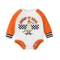 Baby Halloween Long Sleeve Creep It Real Ghost Bodysuit Bubble Romper - Babbez