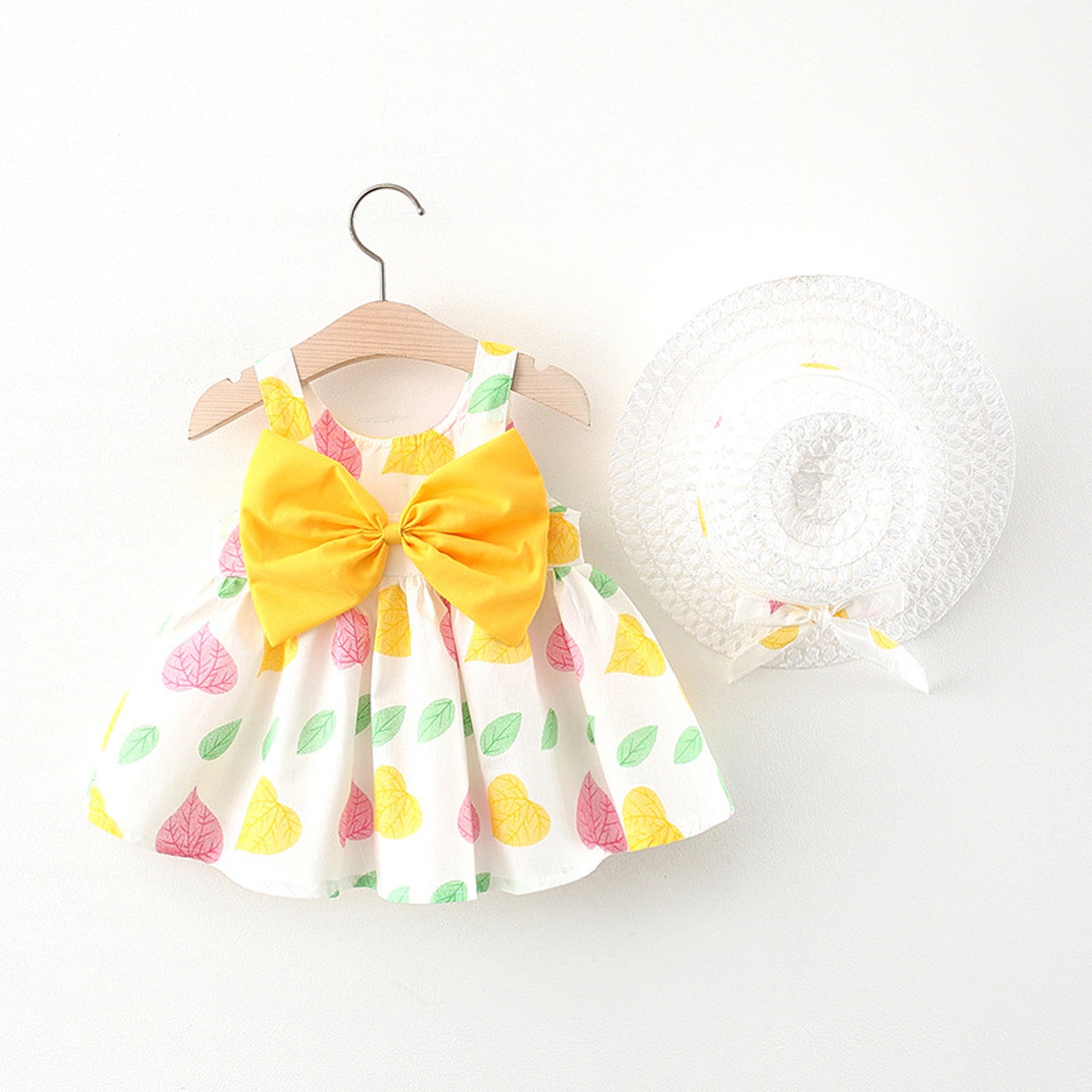 Stylish and Cute Print Bow Suspender Dress for Your Little Girl's Summ