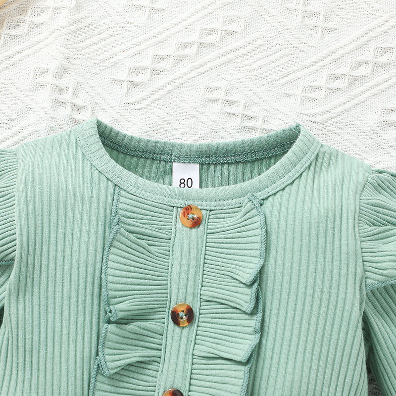 Adorable Spring and Autumn Baby Cute Mesh Skirt with Pit Strip Long Sl