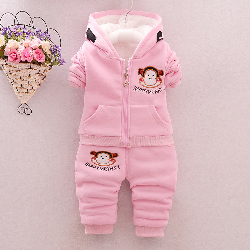 Newborn Baby Girl Winter Clothes Set Faux Fur Hooded