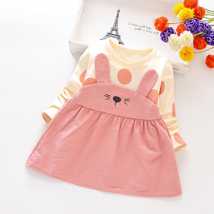 Stylish and Comfortable Cotton Long-Sleeved Dress for Girls