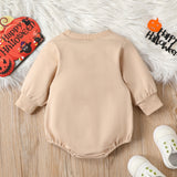 Halloween Pumpkin Alphabet Cartoon Romper Long Sleeve - Babbez