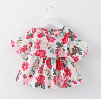 Adorable Red Chiffon Strap Dress for Baby Girls