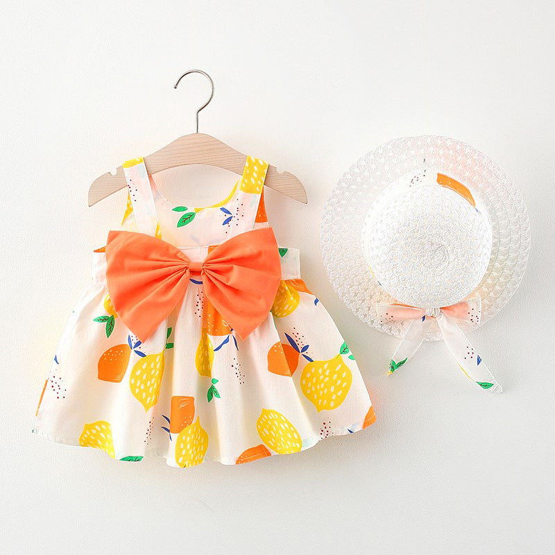 Adorable Fruit Print Baby Sling Dress - Perfect for Your Little Princess