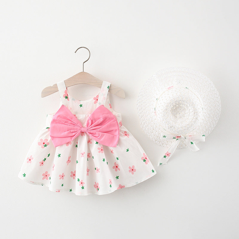 Stylish and Cute Print Bow Suspender Dress for Your Little Girl's Summer Wardrobe