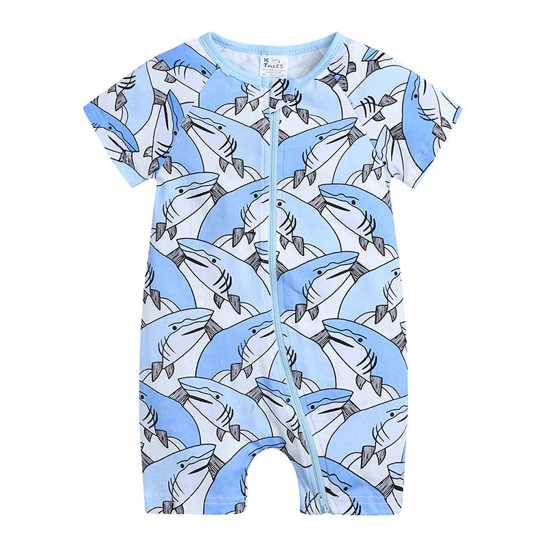 Keep Your Baby Cool with Summer Air Conditioning Suit Cotton Short-sleeved One-piece