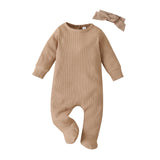 Baby Fashion Solid Color Long Sleeve Jumpsuit - Stylish and Comfortabl