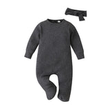 Baby Fashion Solid Color Long Sleeve Jumpsuit - Stylish and Comfortabl