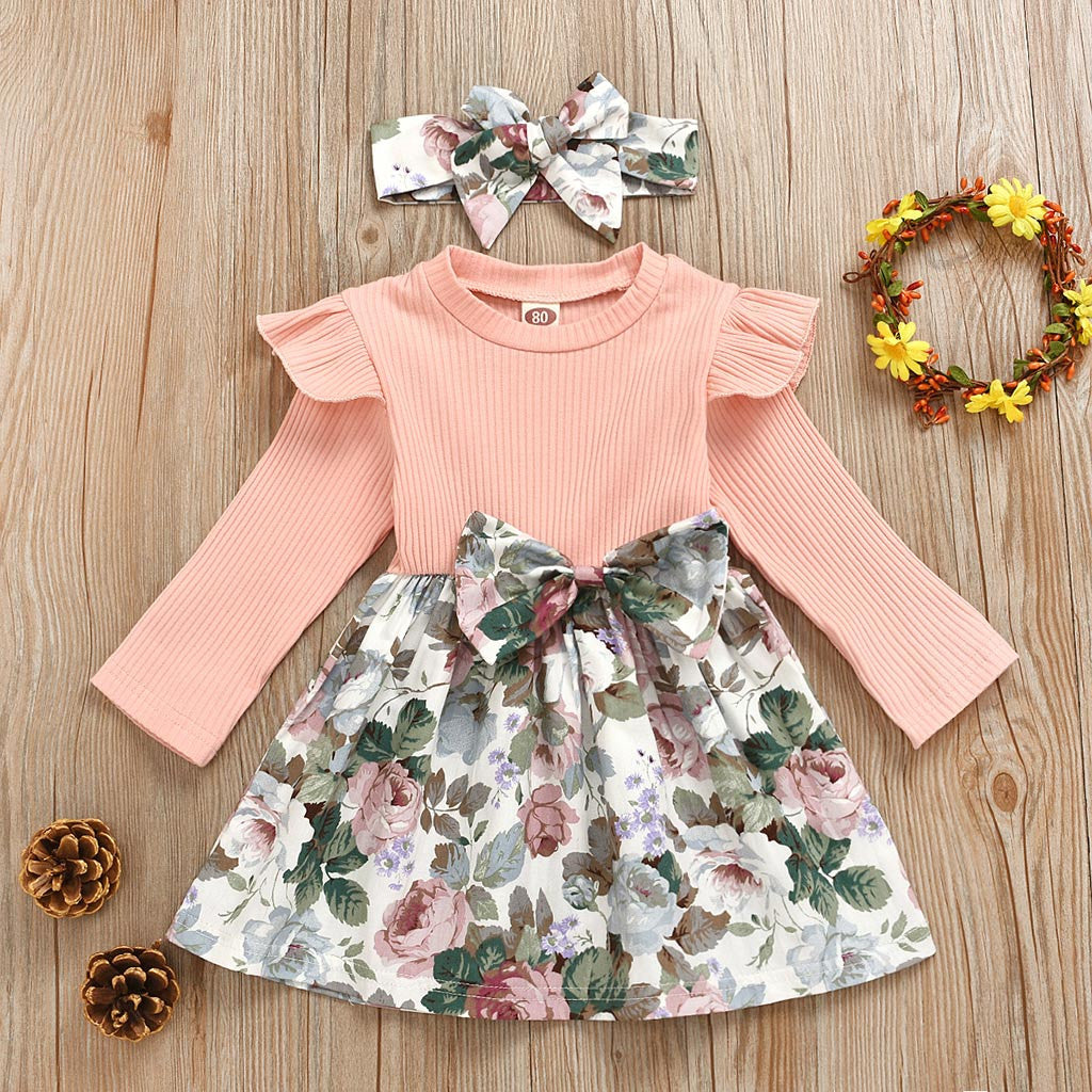 Stylish and Trendy Girls Clothes European and American Printed Dress S