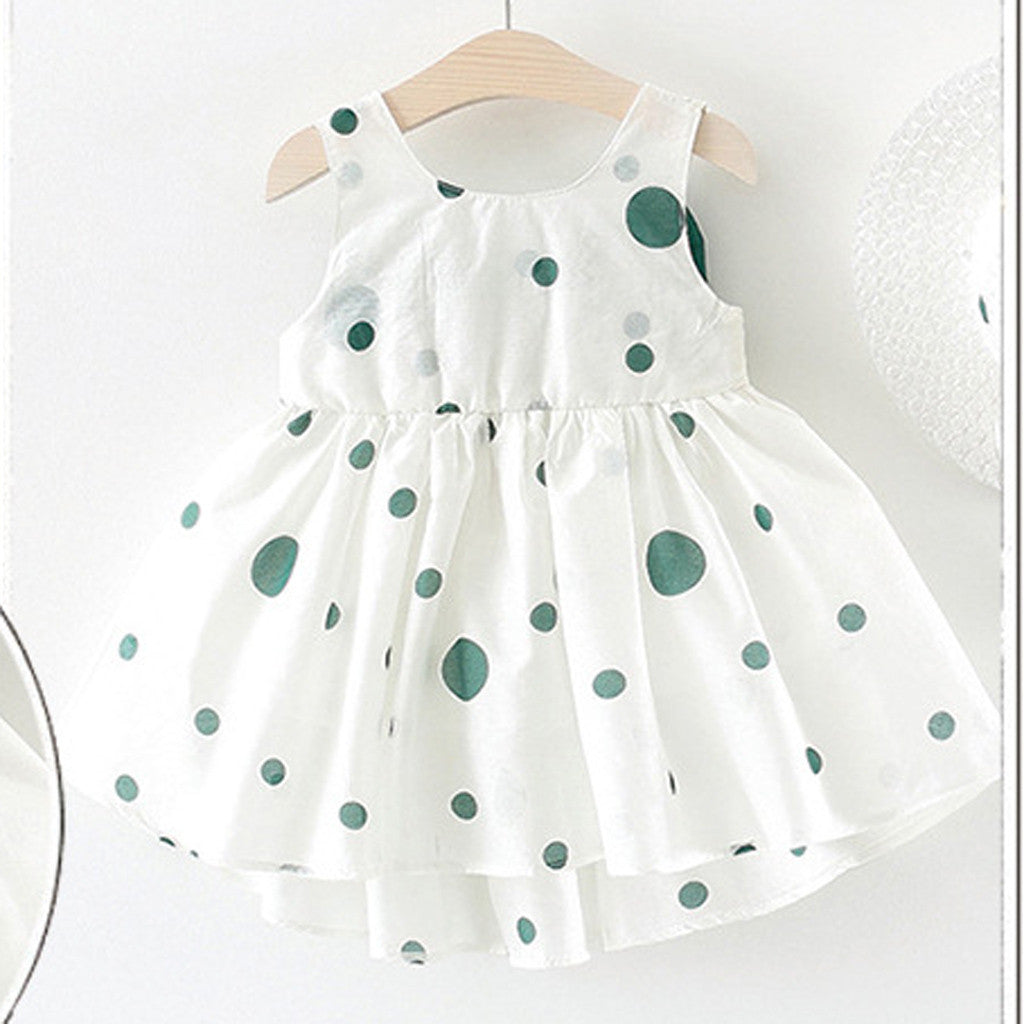 Stay Cool and Chic with our Polka Dot Sling Dress for Girls