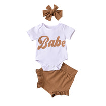 Kiko Ins Baby European And American Summer Letters Babe Short-Sleeved Romper - Babbez