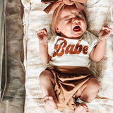 Kiko Ins Baby European And American Summer Letters Babe Short-Sleeved Romper - Babbez