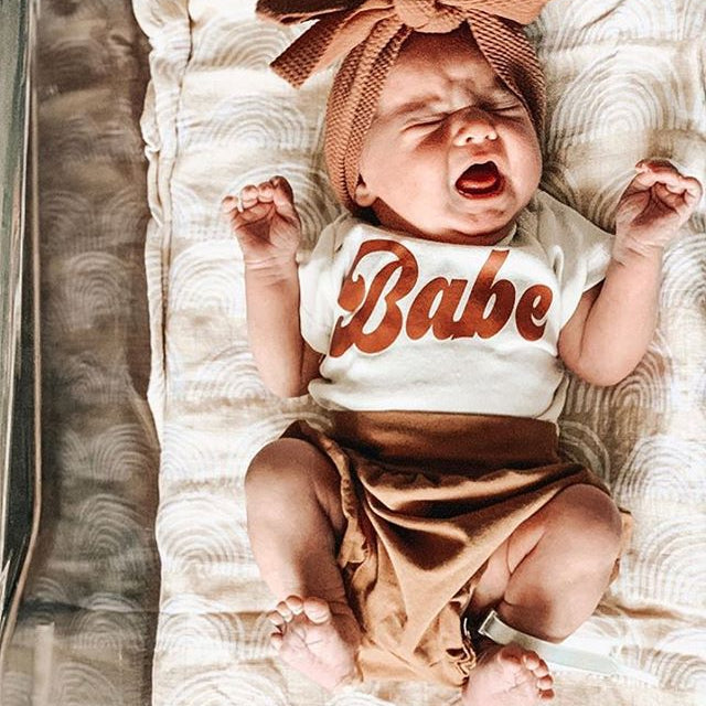 Kiko Ins Baby European And American Summer Letters Babe Short-Sleeved Romper - Babbez