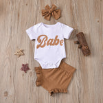 Kiko Ins Baby European And American Summer Letters Babe Short-Sleeved Romper - Babbez