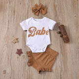Kiko Ins Baby European And American Summer Letters Babe Short-Sleeved Romper - Babbez