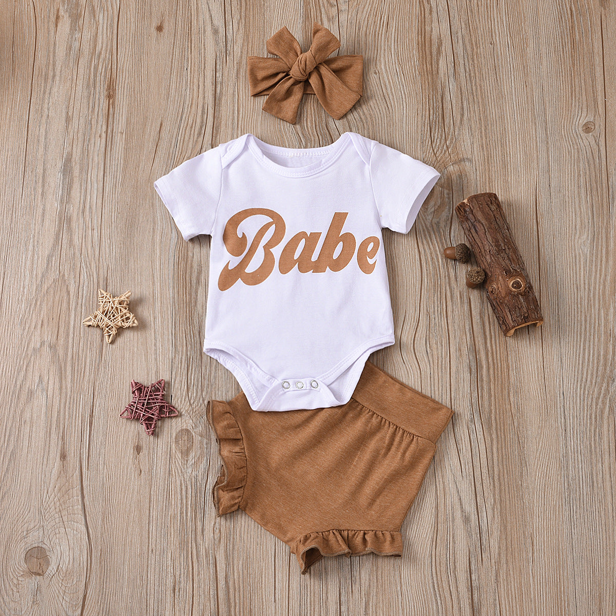 Kiko Ins Baby European And American Summer Letters Babe Short-Sleeved Romper - BabbeZz