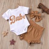Kiko Ins Baby European And American Summer Letters Babe Short-Sleeved Romper - Babbez