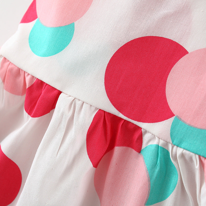 Summer Style Full Circle Printed Bow Skirt with Hat for Girls - Wholes