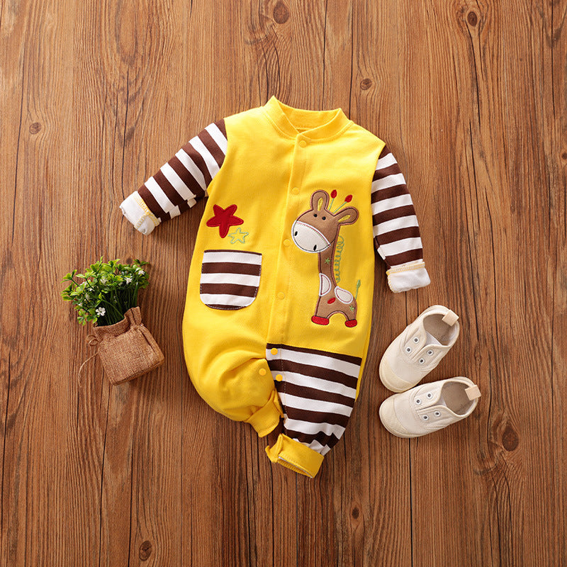 Baby Romper Romper Newborn Long-sleeved Romper Spring And Autumn Summer Cotton Baby Clothes - BabbeZz