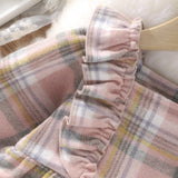 Trendy Plaid Ruffled Long Sleeved Girls Autumn Dress