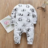 Romper Long Sleeve Print Jumpsuit Clothes Pajamas - Babbez